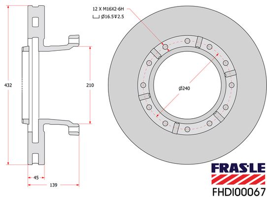 Brzdový kotouč FHDI00067