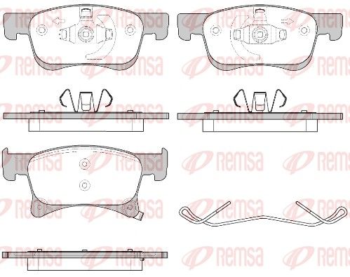 Комплект гальмівних накладок, дискове гальмо, Remsa 1580.02