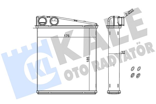 Теплообмінник, система опалення салону, Kale Oto Radyatör 346455