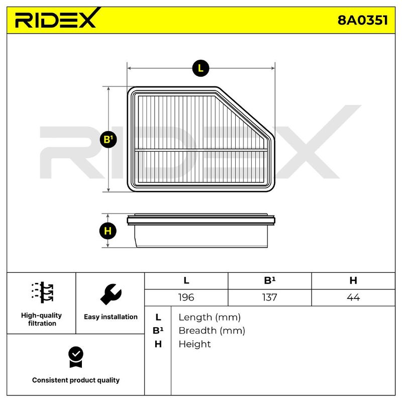 въздушен филтър RIDEX
