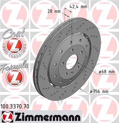 Гальмівний диск, Zimmermann 100.3370.70