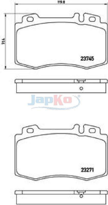 Piduriklotsi komplekt, ketaspidur, JAPKO 500510