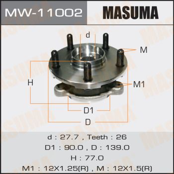 Комплект колісних підшипників, Masuma MW11002