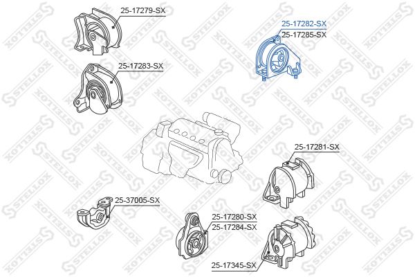 STELLOX 25-17282-SX Mounting, engine