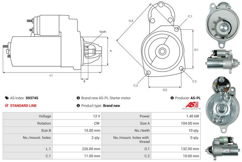 AS-PL S9374S Starter