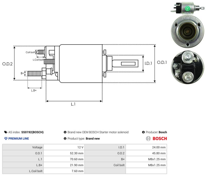 AS-PL SS0192(BOSCH) Solenoid Switch, starter