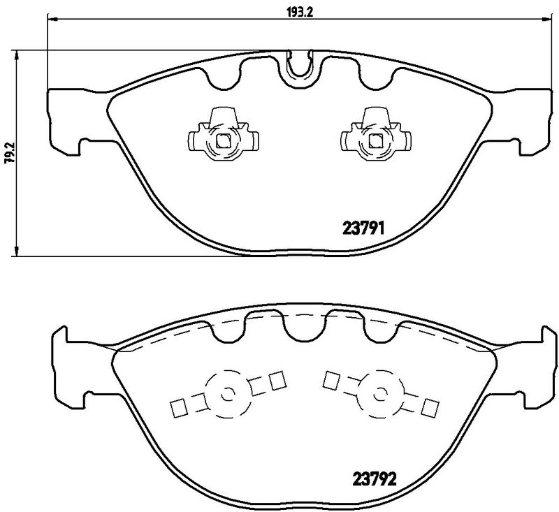 Piduriklotsi komplekt, ketaspidur, BREMBO P 06 047