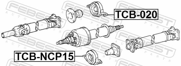 FEBEST TCB-NCP15 Bearing, propshaft centre bearing