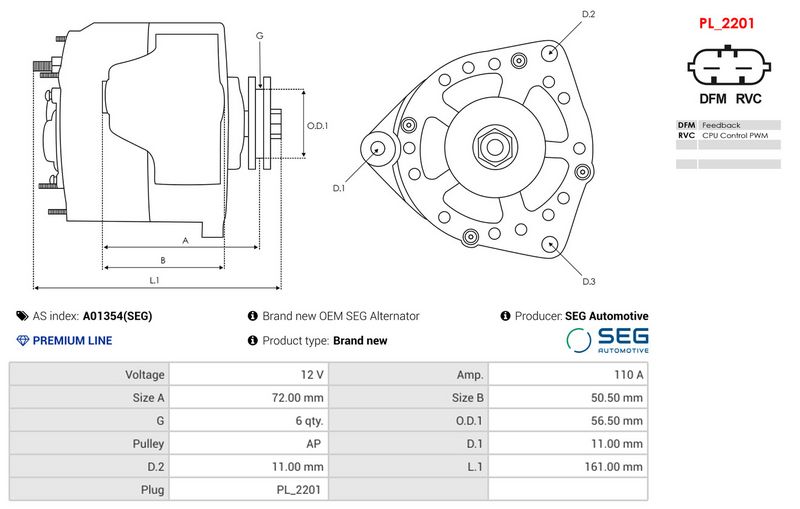 Brand new OEM SEG Alternator