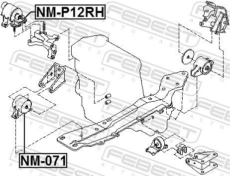 FEBEST NM-P12RH Mounting, engine