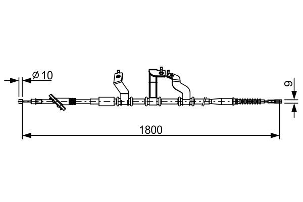 Тросовий привод, стоянкове гальмо, HYUNDAI Tucson RR 04-10, Bosch 1987482530