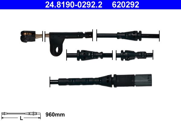 Senzor de avertizare,uzura placute de frana 24.8190-0292.2 ATE