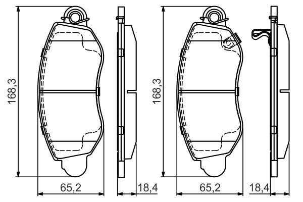 Комплект гальмівних накладок, дискове гальмо, Bosch 0986495443