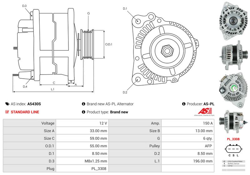 AS-PL A5430S Alternator