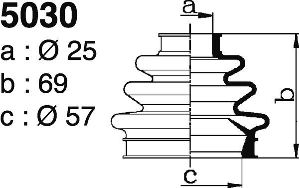 DEPA 5030 Bellow Kit, drive shaft
