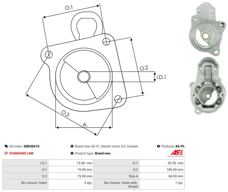 AS-PL SBR3041S Starter Lid, carburettor