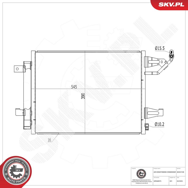 Kondensaator, kliimaseade, ESEN SKV 86SKV108