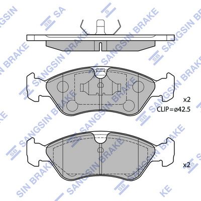 Комплект гальмівних накладок, дискове гальмо, Hi-Q SP1078