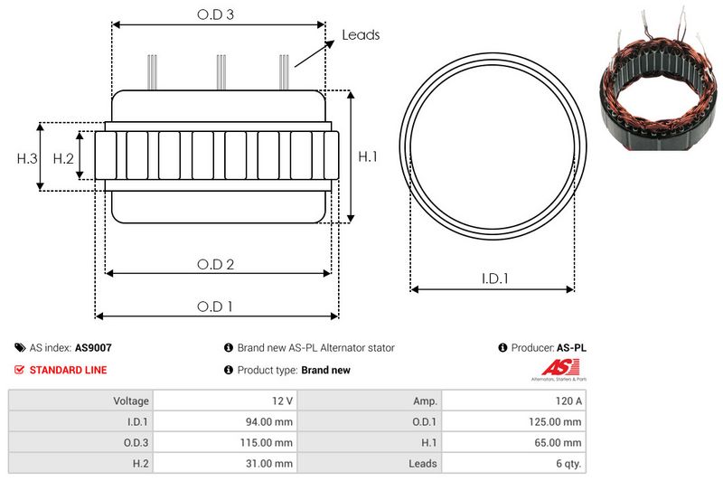 Staator, generaator, AS-PL AS9007