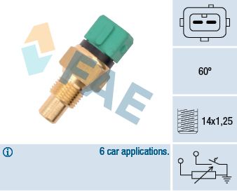 Датчик, температура охолоджувальної рідини, Fae 34425