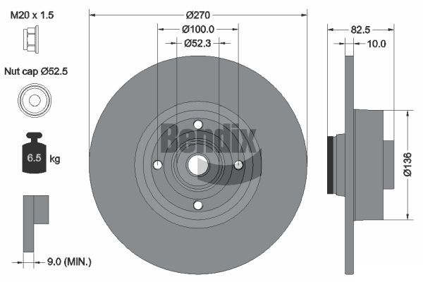 BENDIX Braking féktárcsa BDS1108