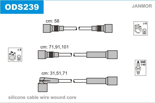 Комплект проводів високої напруги, Janmor ODS239