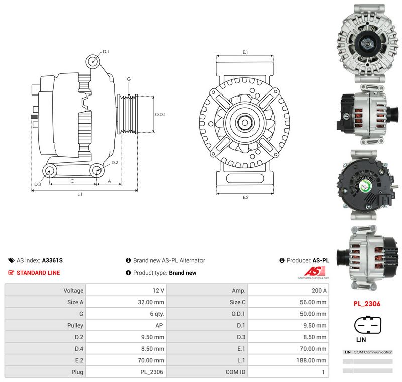 Generaator, AS-PL A3361S