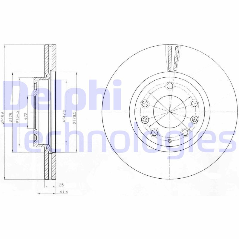 Гальмівний диск DELPHI BG4255C