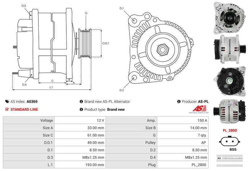 AS-PL A0369 Alternator