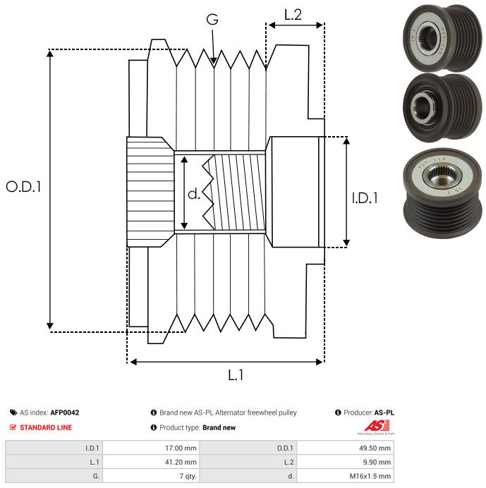 AS-PL AFP0042 Alternator Freewheel Clutch