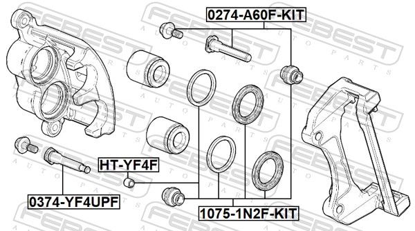 Remondikomplekt, Pidurisadul, FEBEST 1075-1N2F-KIT