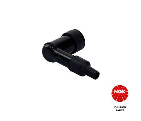 Bougie pijp, hoek: 90°, Kort, bougie draad: 10/12mm, aansluiting: SAE moer, materiaal behuizing: Eboniet, kleur bougiedop: zwart