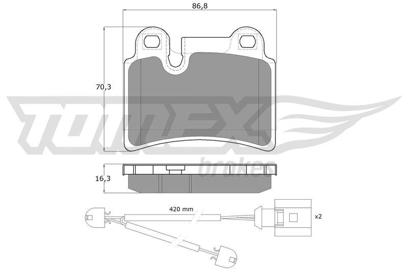 TOMEX Brakes fékbetétkészlet, tárcsafék TX 16-21