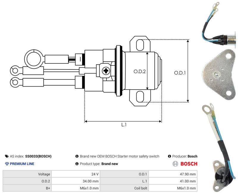 AS-PL SS0033(BOSCH) Solenoid Switch, starter
