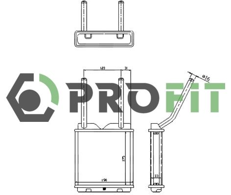 Теплообмінник, система опалення салону, Profit 1760-0373