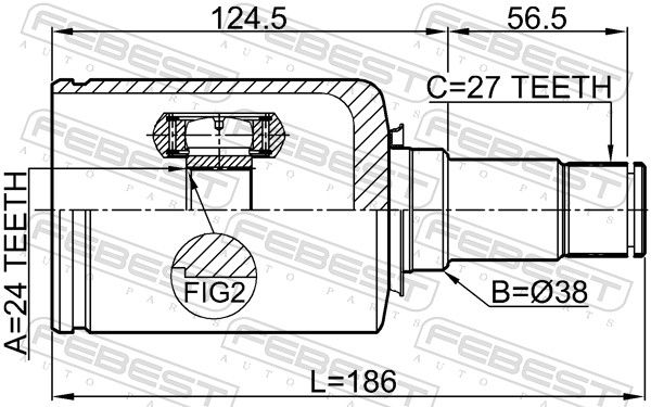 FEBEST 1611-253RH Joint Kit, drive shaft