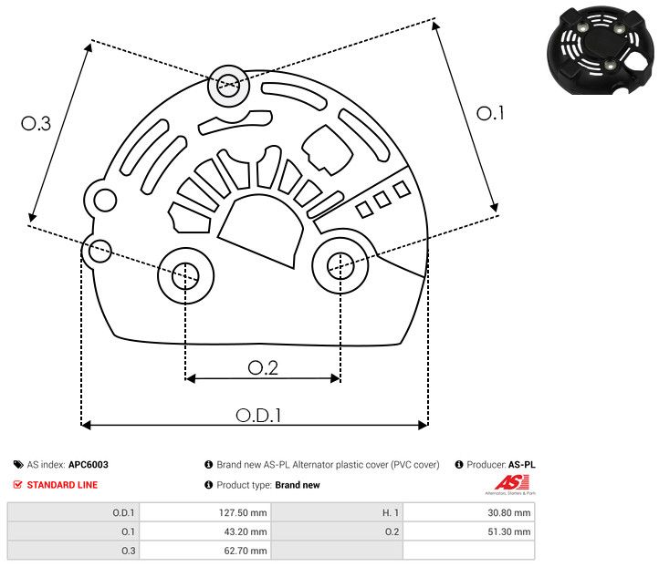 Kaitsekate, generaator, AS-PL APC6003