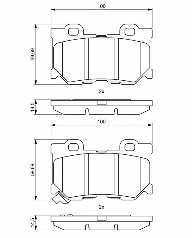Piduriklotsi komplekt, ketaspidur, BOSCH 0 986 494 863