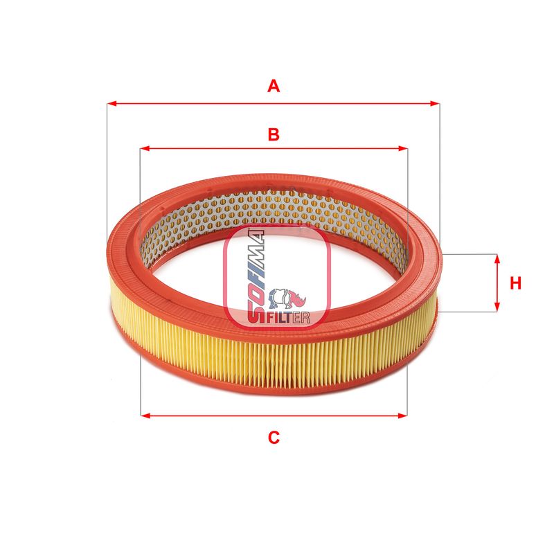 Повітряний фільтр, фільтрувальний елемент, AUDI/FORD/VW "1,0-1,8 "75-84, Sofima S7460A