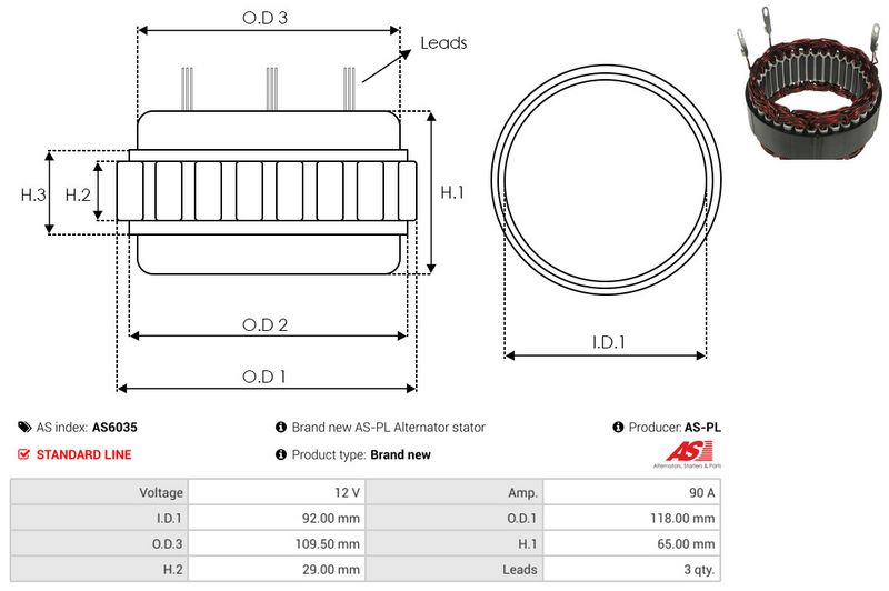 Staator, generaator, AS-PL AS6035