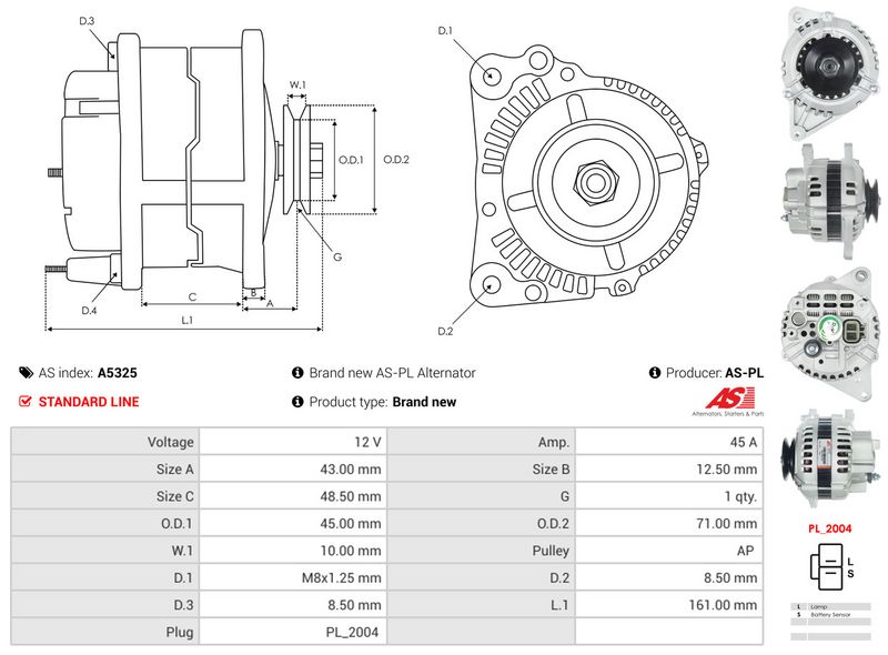 AS-PL A5325 Alternator