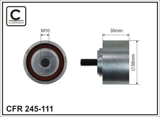 Відвідний/напрямний ролик, зубчастий ремінь, Caffaro 245-111