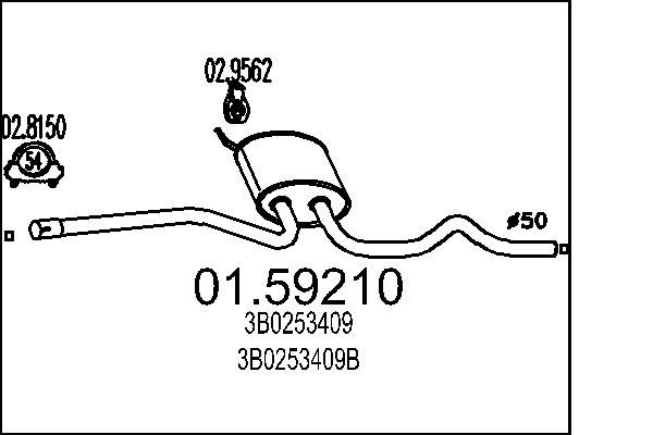 Проміжний глушник, Mts 01.59210