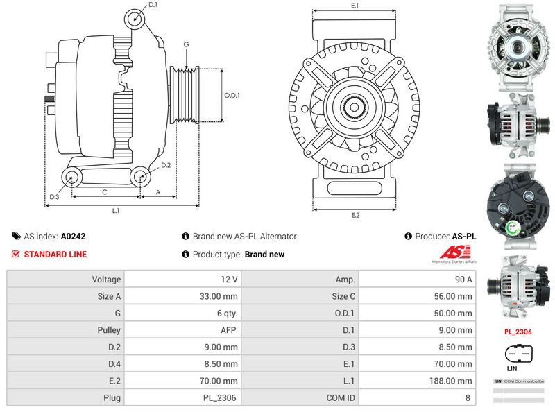 AS-PL A0242 Alternator