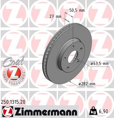 Гальмівний диск, Zimmermann 250.1315.20