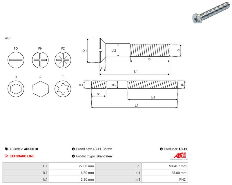 AS-PL ARS0018 Repair Set, alternator