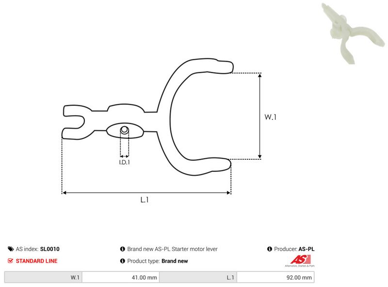 AS-PL SL0010 Starter Lever, carburettor
