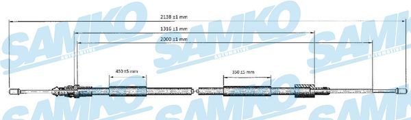 Тросовий привод, стоянкове гальмо, Samko C0621B