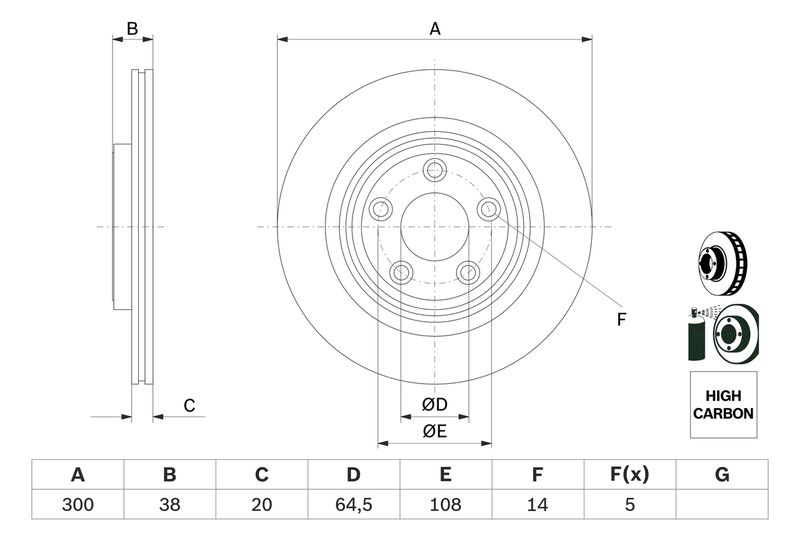 BOSCH 0 986 479 F67 Brake Disc