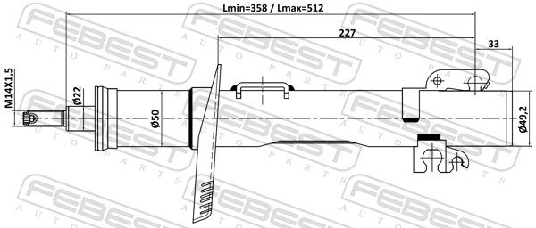 FEBEST 23110-004F Shock Absorber
